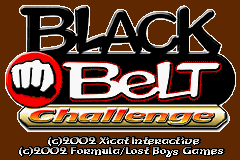 Black Belt Challenge title screen for GameBoy Advance